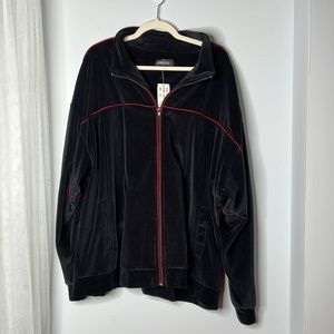 Majestic Collection NWT Velour Jacket Black with Red Stripes